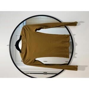 Everlane Luxe Ribbed Long Sleeve Top Mustard Yellow XXS